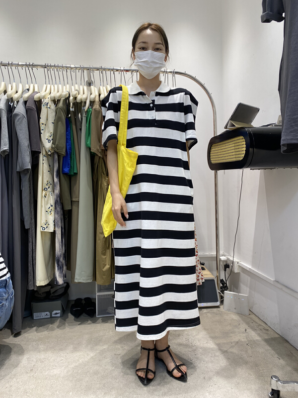 [Zada] Bubble Sleeve Striped loose dress 3281# WTT
