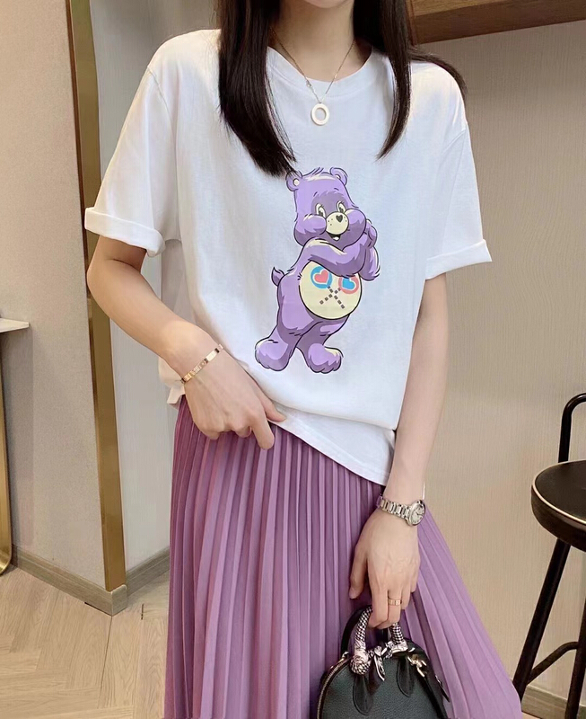 New in early summer! [Yingquan she] Korean bear print short sleeve T-shirt 5285# XYY