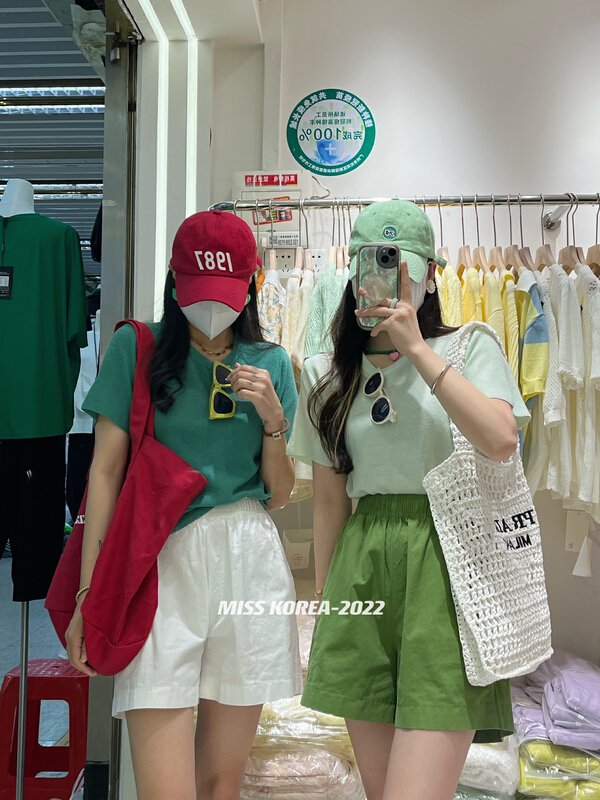 [Miss Korea] modern simple and versatile round neck Pullover short sleeve T-shirt 6583# HBx