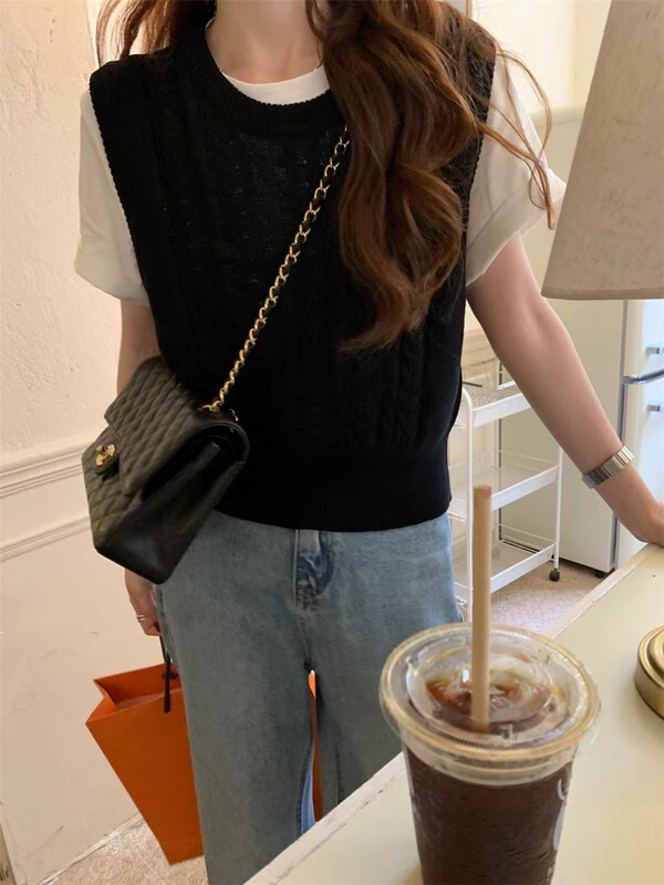 [new post] Korean version solid color round neck vest np-m809# cqw