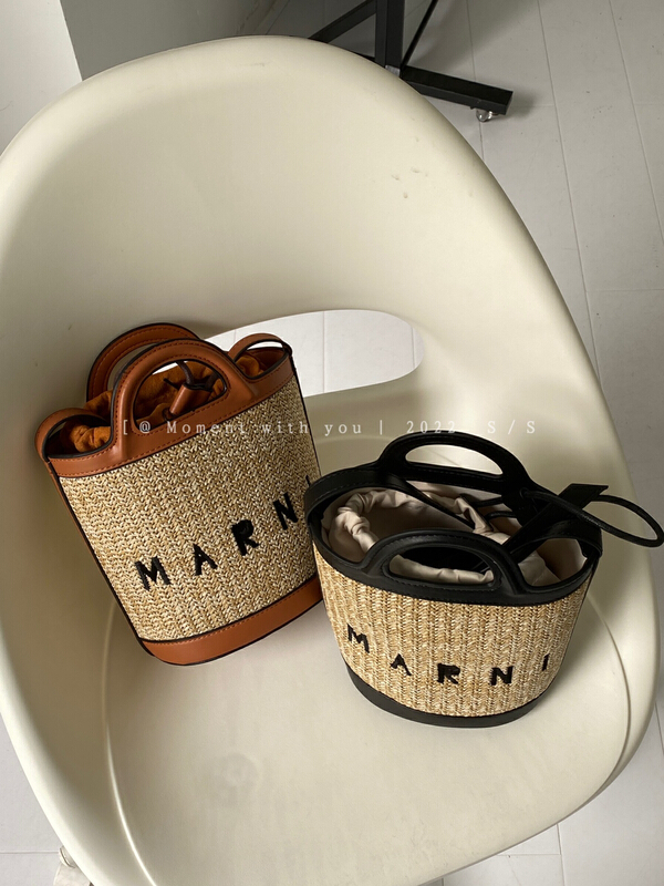 [moment with you] Lafite stitched bucket one shoulder handbag (randomly distributed in the box) d9160# LSW