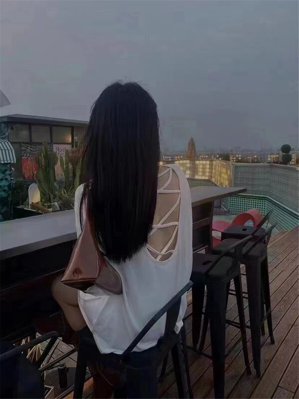 [h · l] solid color loose cross backless sunscreen shirt 6629# PCZ