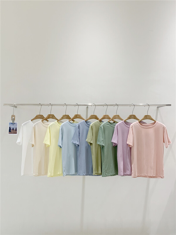 Original price 32.71! Early spring! 10 colors! [Chennai] simple and versatile solid color short sleeve T-shirt 121c003# zxx