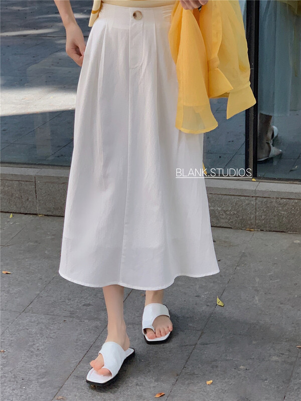 [blank] simple and versatile A-line skirt 532350# WPL