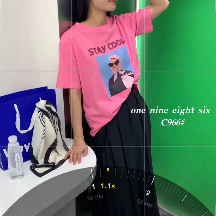 [1986] loose and versatile round neck short sleeve T-shirt 966# XYY