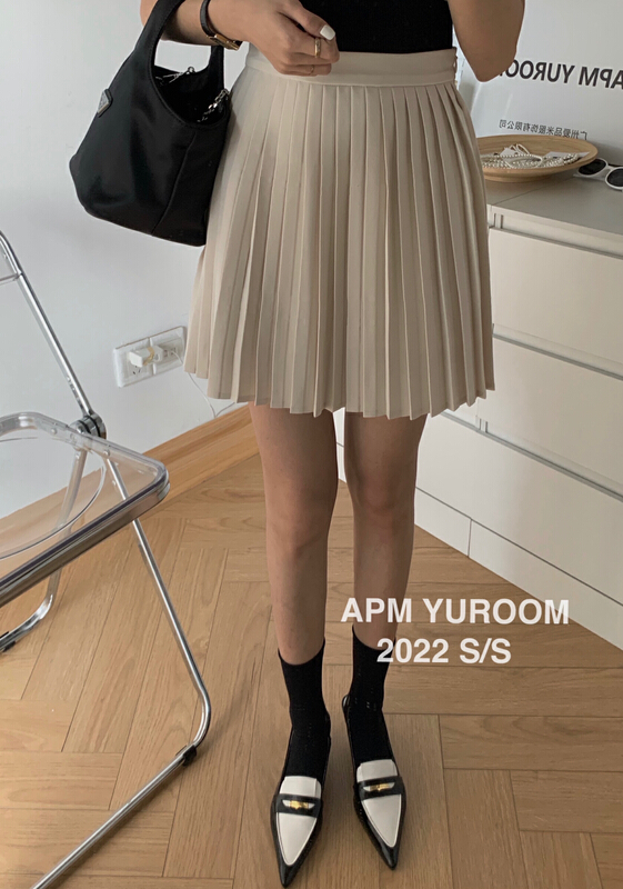 [APM yuroom] Korean versatile pleated skirt 22130# LSL