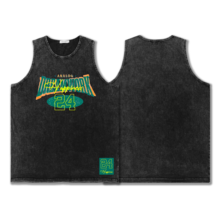 [Yibai No.] Korean version used washing water lettered printing vest 3308# ZZL