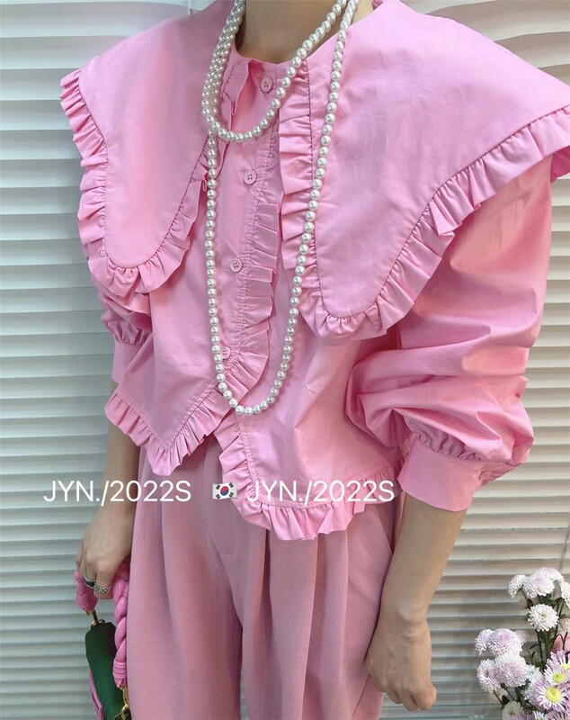 New in early summer! [jyn golden rain lemon] Vintage simple loose shirt 7209# LSL