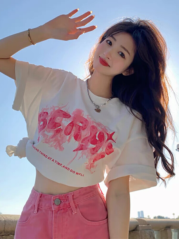 New in early summer! [j.2] crew neck lettered short sleeve T-shirt 8615# LSW