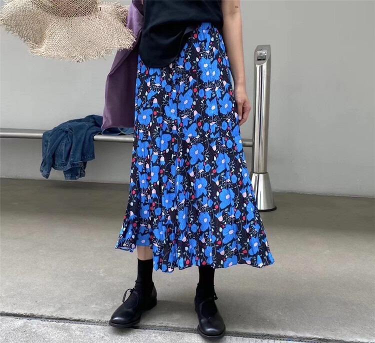New in early summer! [one seven] Korean fashion floral versatile skirt q1239# LSL
