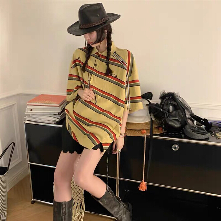 New in early summer! [Yi Jia Yi] Korean small striped shirt 0728# cqw