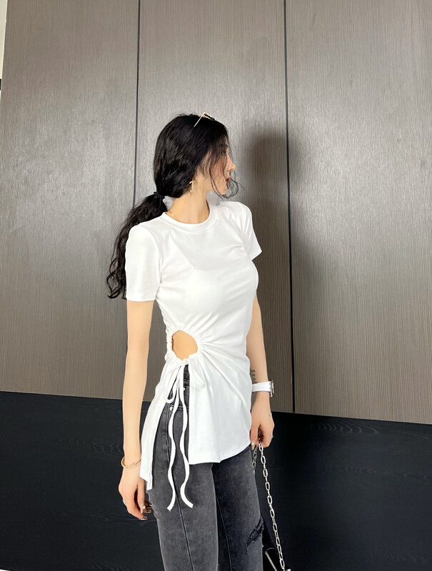 New in early summer! [QQ shop] Korean fashion slim short sleeve T-shirt 8025-1# ozq