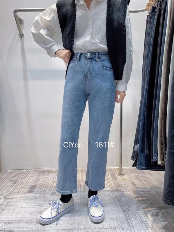 New year in early spring! [grapefruit] Korean version nine cigarette tube jeans 1611# hjy