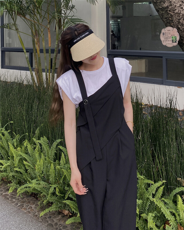 [semi plain] Korean solid color shoulder pad short sleeve T-shirt z070# ZSY