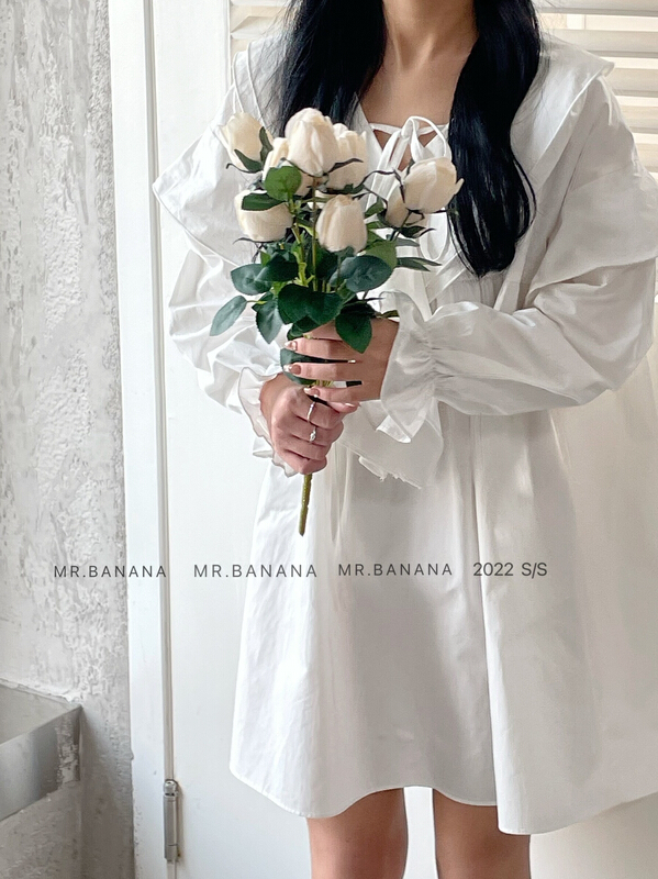 New year in early spring! [Mr. banana] Korean version simple temperament, age reducing small design, large collar doll dress 1068# L