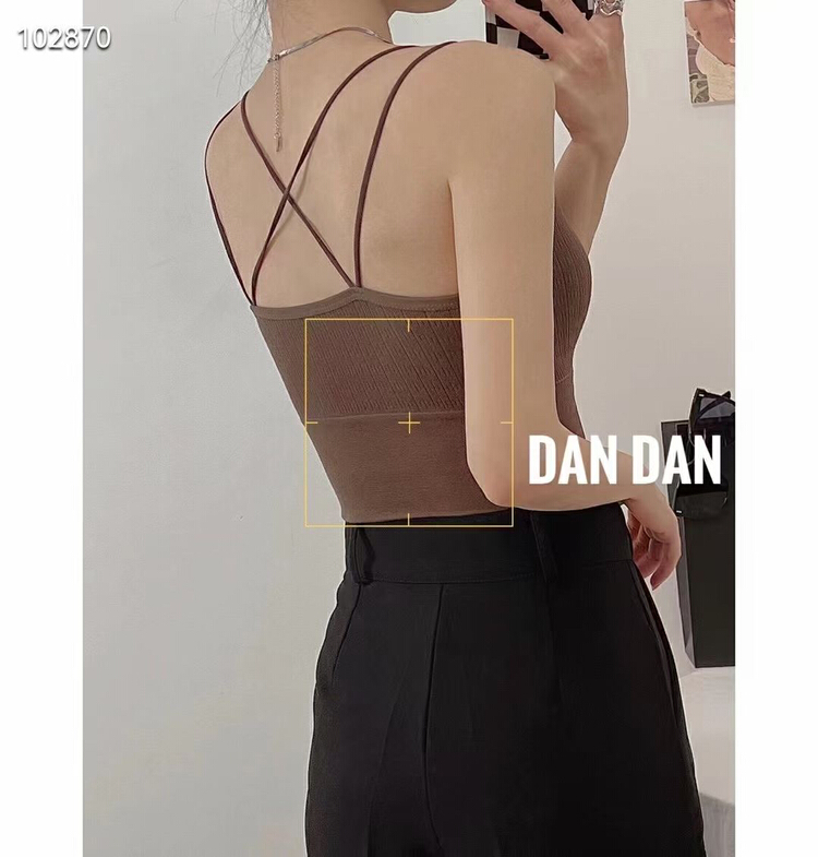 [Yaya] ribbon cross fixed cup sling beautiful back underwear 855# CCL