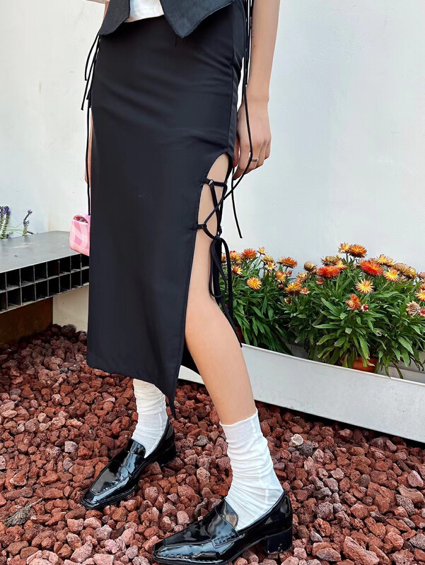 Original price 58.65! New in early summer! [Dore] side slit bandage skirt 1172# zxx
