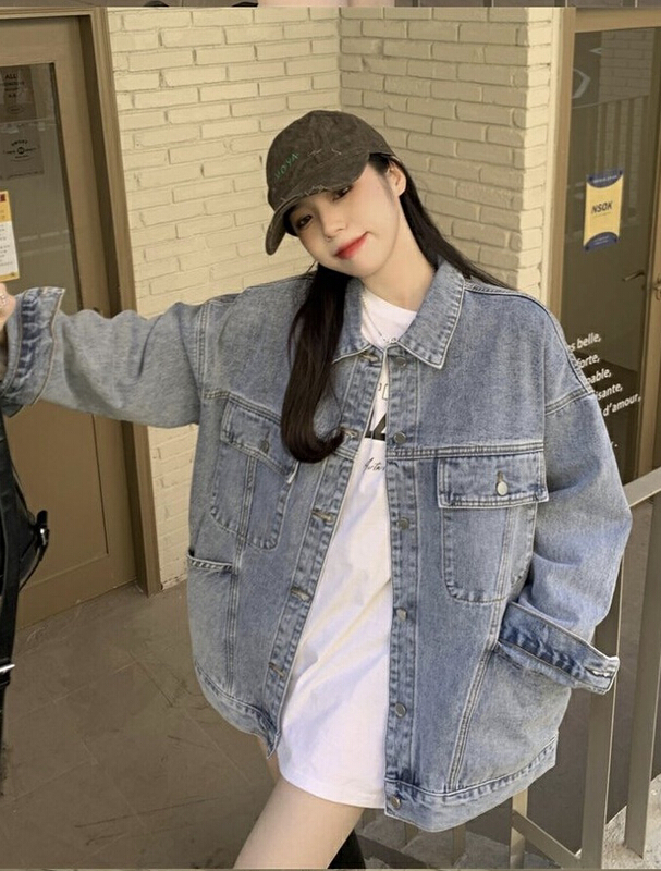 New year in early spring! [L.L studio] Korean casual large pocket denim jacket 6962# hjy
