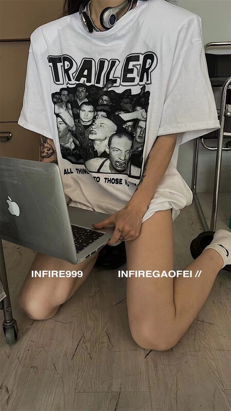 [mozr] street fashion letter short sleeve T-shirt 9021# XYJ