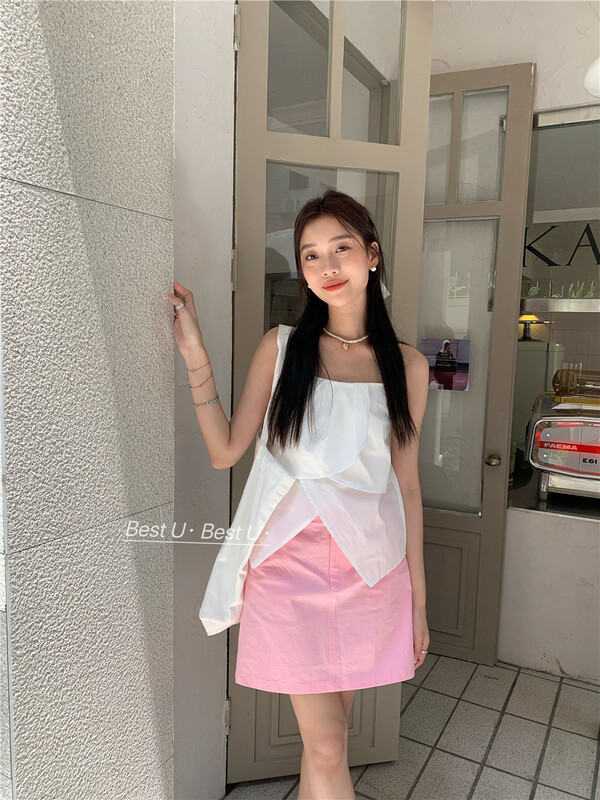 [best u] Korean style simple solid color short skirt 55913# LSW