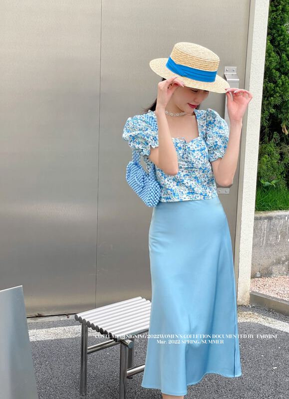 New in early summer! [tabmini] Korean solid color versatile texture skirt 19595# WPL