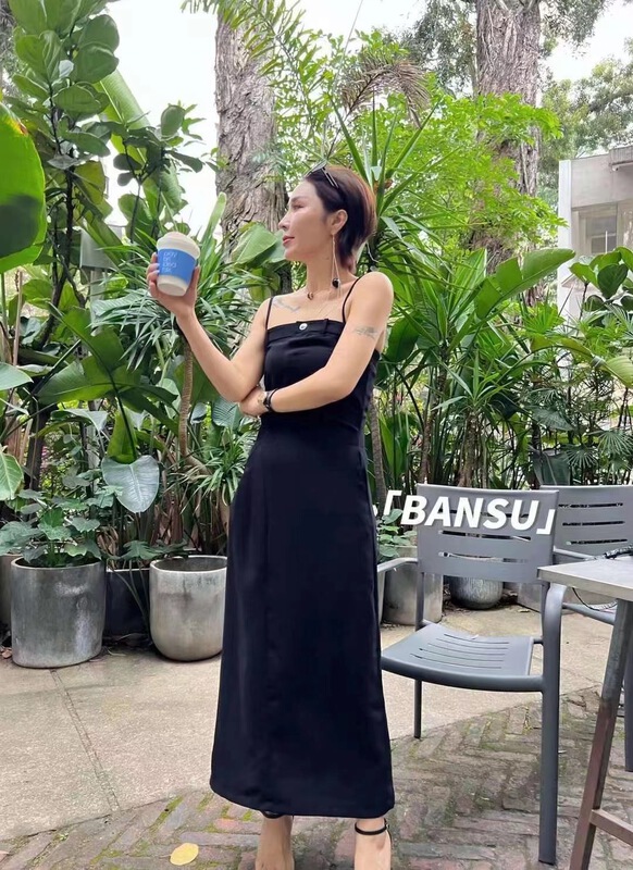 [semi plain] big brand fashion senior design sense long suspender dress 751# zjy