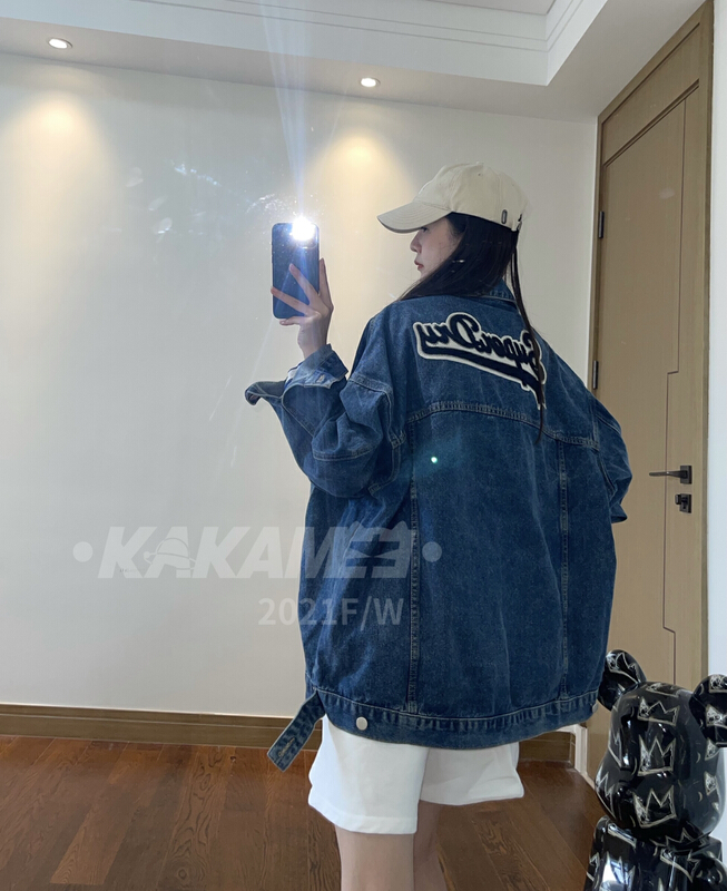 goods in stock! New year in early spring! [kakamee] loose and lazy letter Korean cowboy jacket f6001# LSL