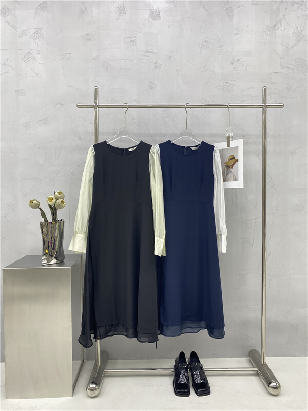 Cxdhh / new in early spring! [soul] Korean round neck color contrast sweet dress ys1-xc17-as18040211l# CSX
