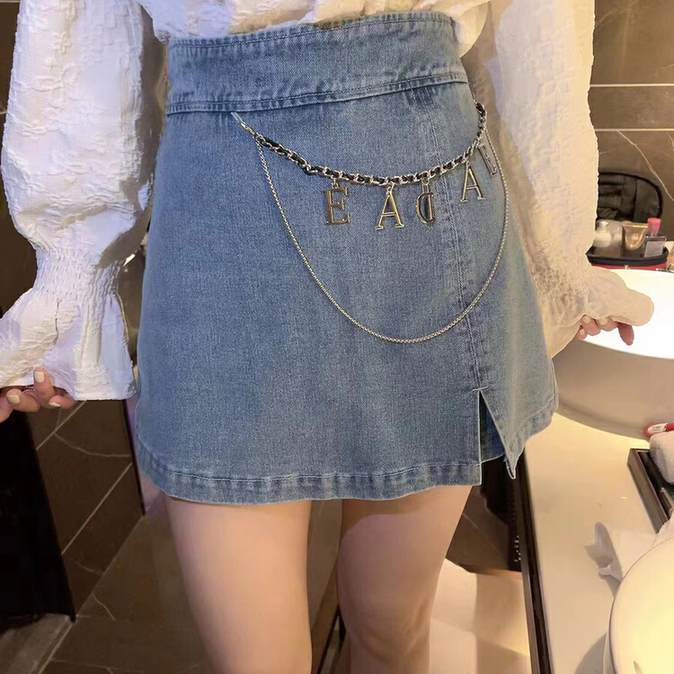 New in early summer! [queen] versatile Korean fashion skirt pants (with chain) a29237# ozq