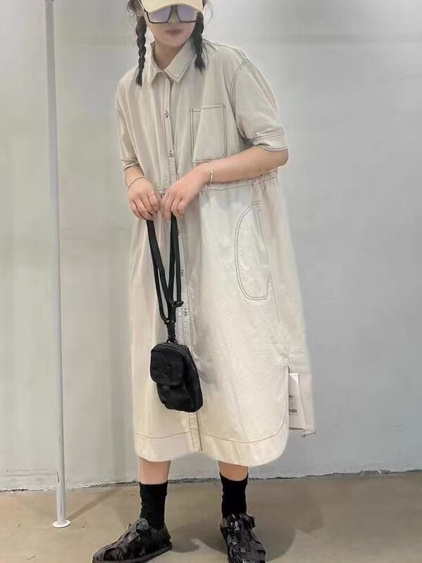 【啟點】寬鬆舒適百搭連衣裙  7535#  L