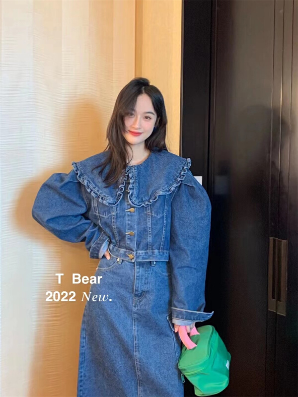 早春上新!【T.BEAR】泡泡袖大翻領短外套  26826-1#  ZXX