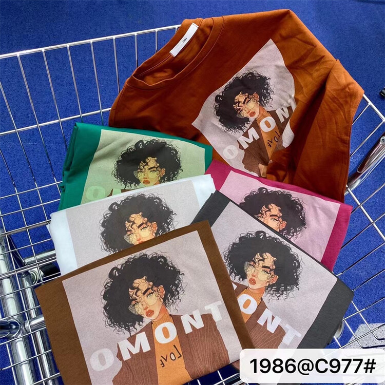 [1986] Street trend figure print loose Pullover short sleeve T-shirt 977# XYY