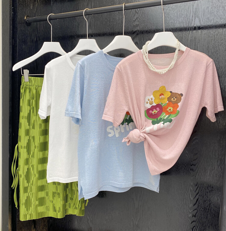 New in early summer! [Feimao (Yimao)] craft ice silk versatile flower blouse (only selling blouses) 1021# LSL