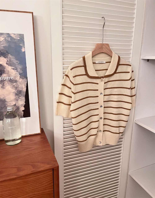 [acme group] Korean style fashion versatile stripe knitted cardigan ys1-1358# CLS