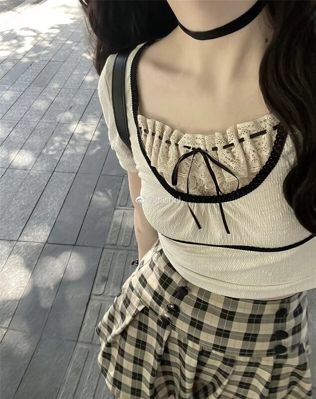[MS studio] lace slim fitting blouse 09125# PCZ