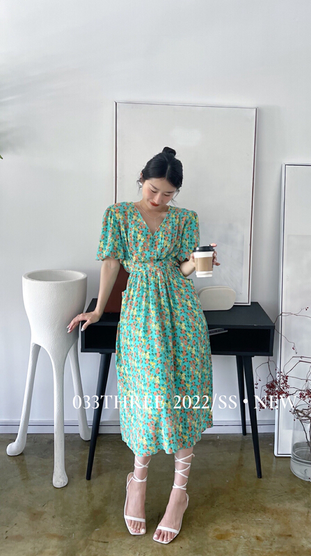 New in early summer! [033three] floral lady dress 8093# ozq