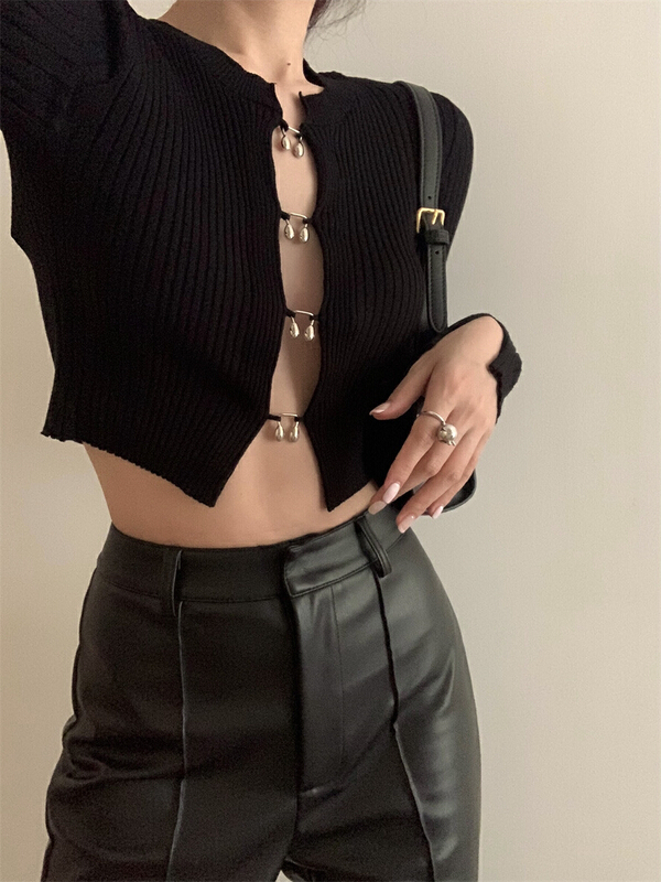 New year in early spring! [blue show] Spice Girl careful machine design short Knitted Blouse 723# LSW