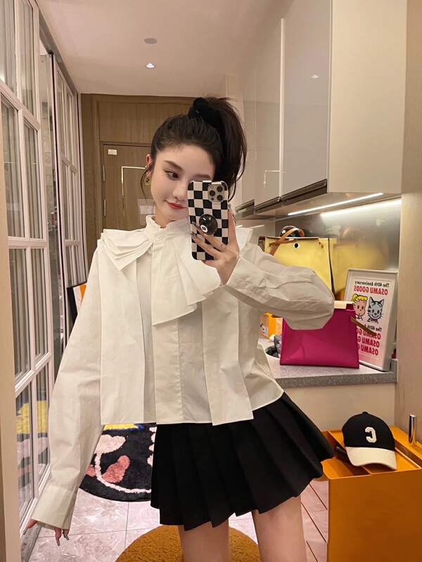 New year in early spring! [ala] niche design asymmetric Ruffle shirt s1107# JJ