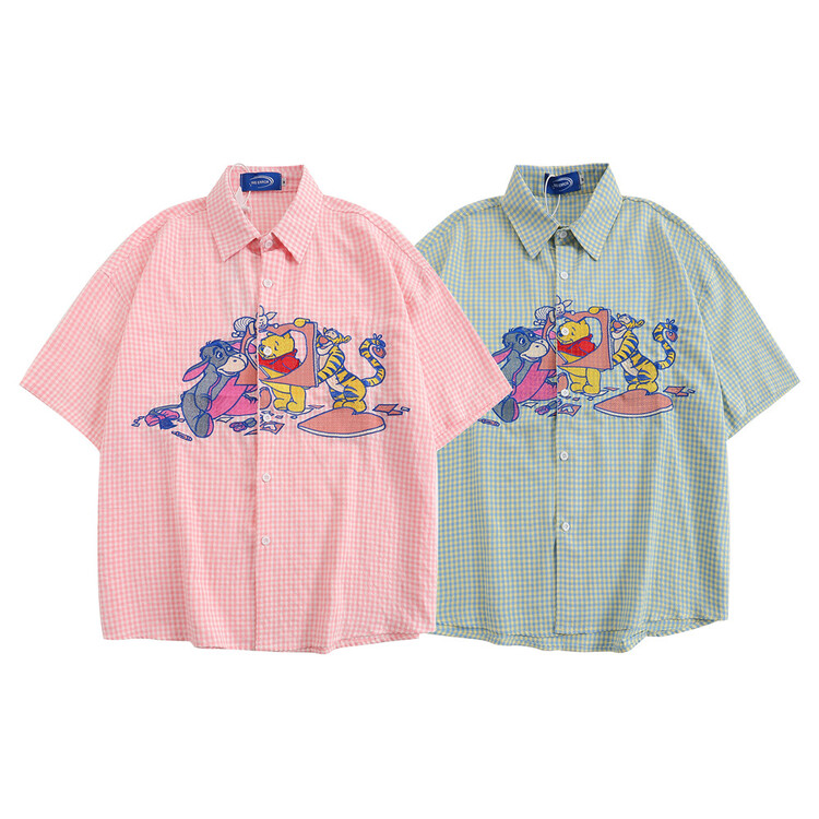 Unisex! [INS error] single breasted comfortable Korean checked shirt c5102# hyy