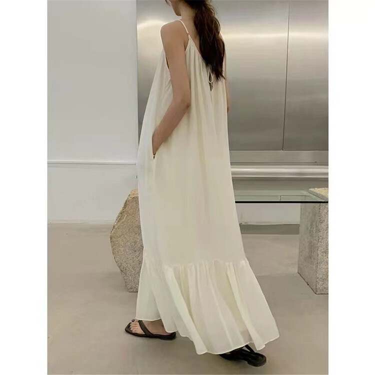 [Tina Mini] Korean style suspender long dress m6732# hjy