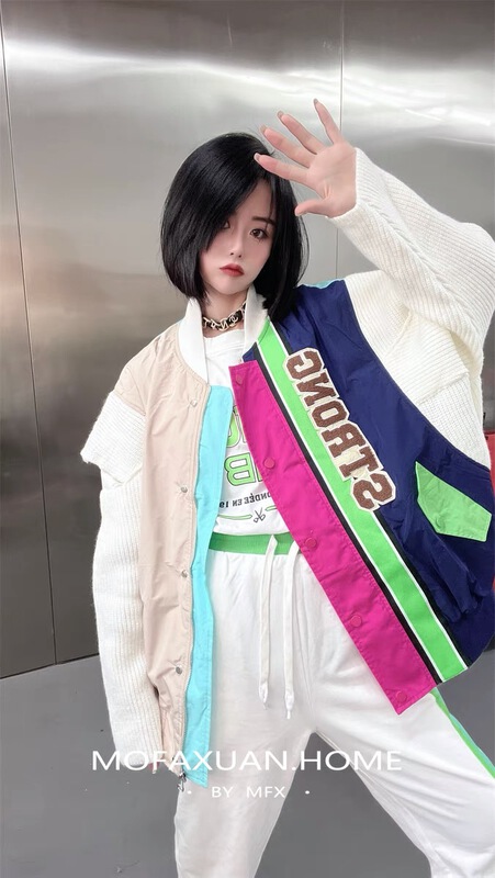 New year in early spring! [yayirou] fashion stitching knitted embroidered short coat ys1-8006# zyh