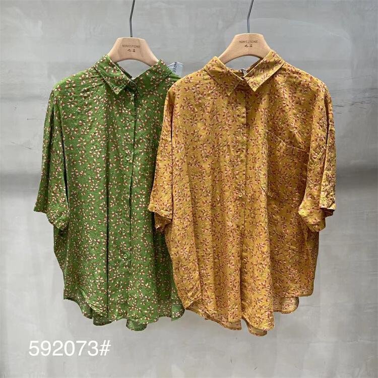 [fabric] Korean single breasted comfortable shirt 592073# L