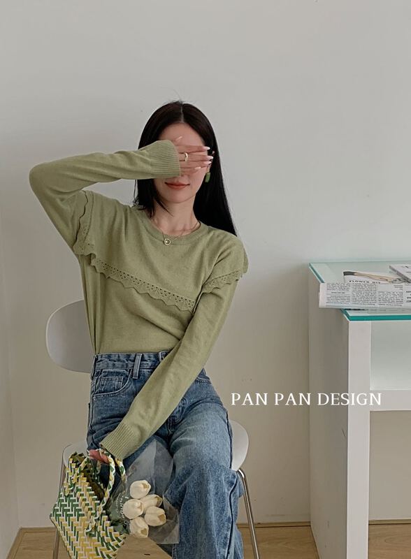 New year in early spring! [Panpan] Korean crew neck comfortable sweater c13# cqw