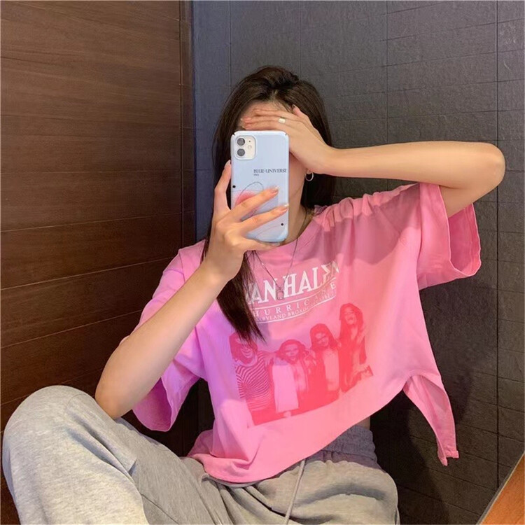 New in early summer! [Tian Tian Jia] Korean fashion irregular design short sleeved T-shirt (only short sleeved) 8827# WTT