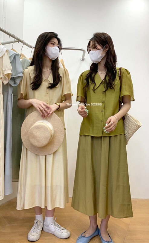 goods in stock! New in early summer! [thirten 13] Korean Lapel versatile shirt 1175# XYY