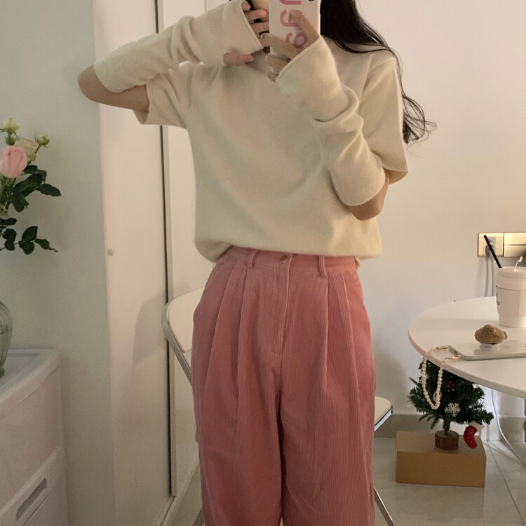 New year in early spring! [timely rain] Han Feng ins temperament is sweet and versatile, loose and sweet atmosphere sense sweater (with gloves) (not selling pants) 59936# YYW