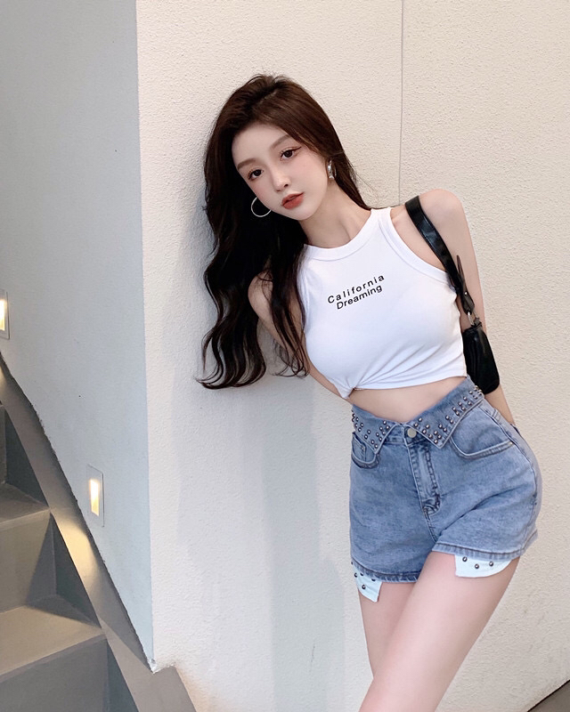New in early summer! [good] Korean fashion heavy industry denim shorts 7505# JJ