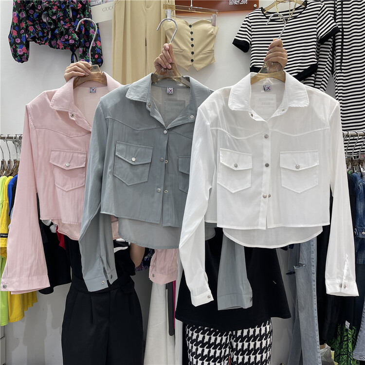 [show] shirt pocket loose sunscreen shirt 88305-1# ozq