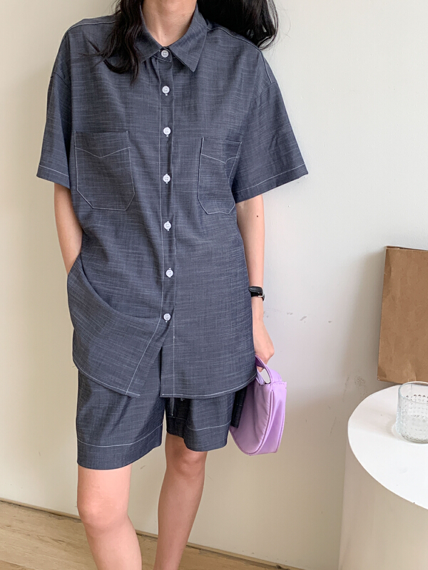 [Tn] simple and versatile Hong Kong style shirt (sold separately) c2420# cqw