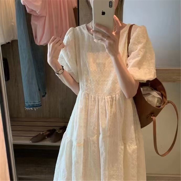 [m.zi studio] Korean solid color Pleated Dress 6951# HBx